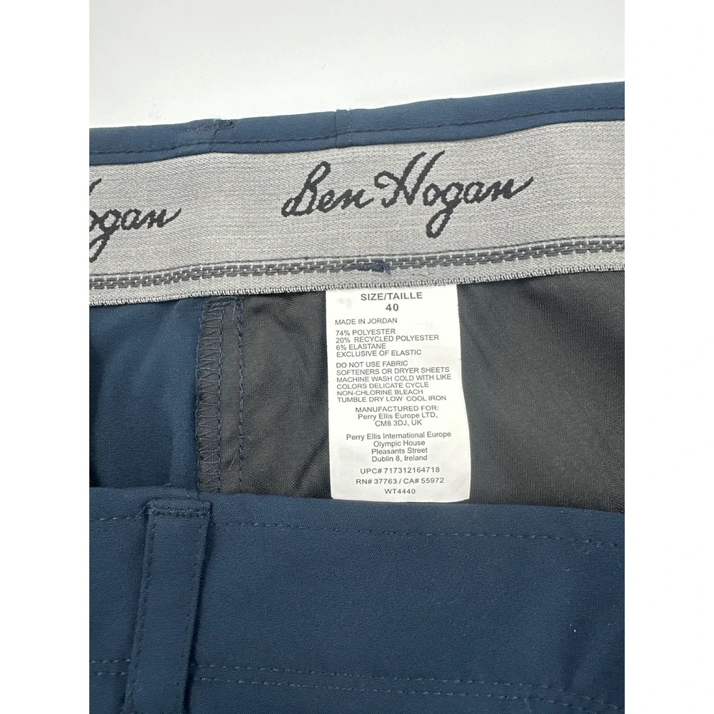 Ben Hogan Mens Performance Golf Shorts Blue Size 40 Stretch Flat Front WT4440